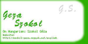 geza szokol business card