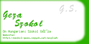 geza szokol business card